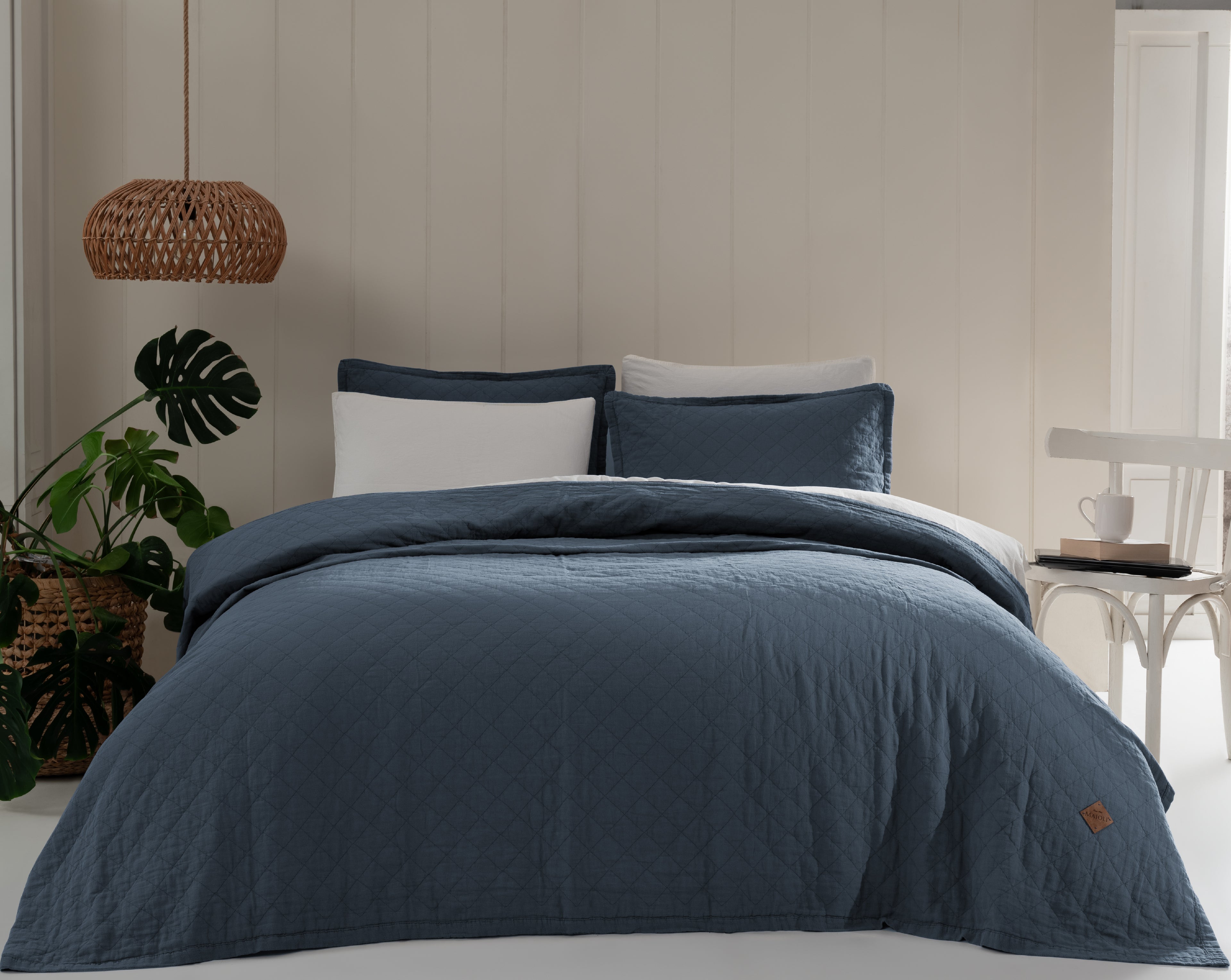 %100 Pamuk Manu Tek Kişilik Yatak Örtüsü 170x220 cm