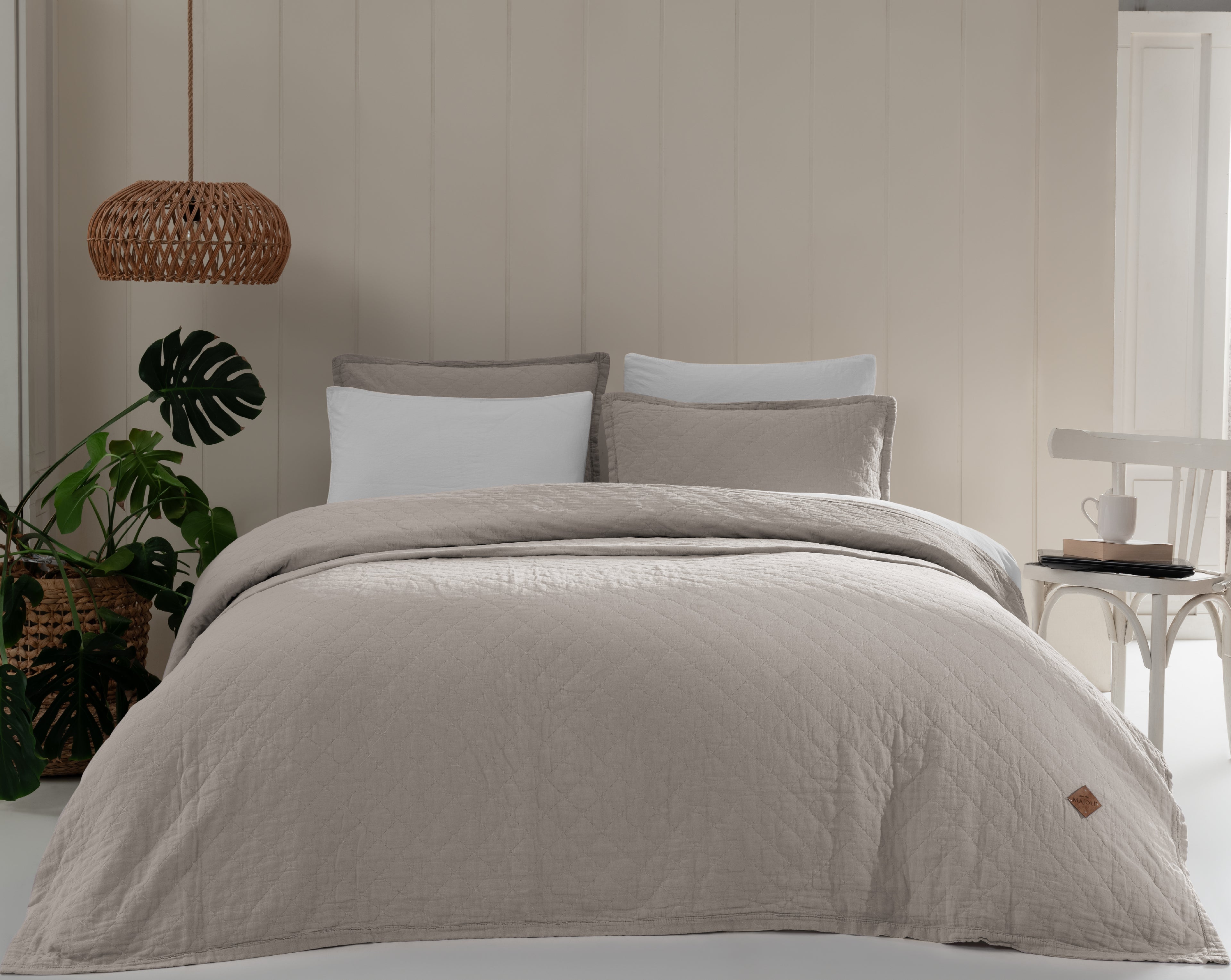 %100 Pamuk Manu Tek Kişilik Yatak Örtüsü 170x220 cm