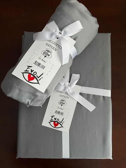 %100 Pamuk Saten Battal Boy Nevresim 240x220 cm