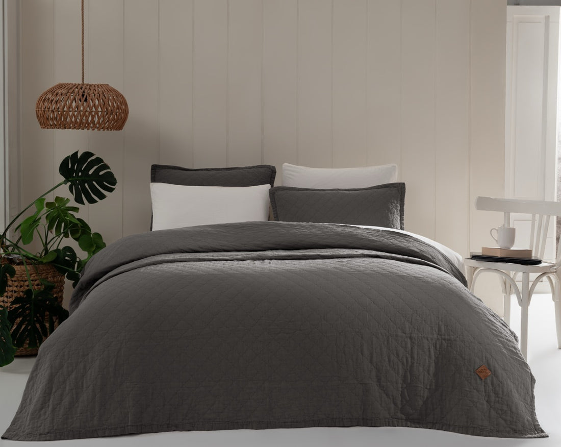 %100 Pamuk Manu Tek Kişilik Yatak Örtüsü 170x220 cm