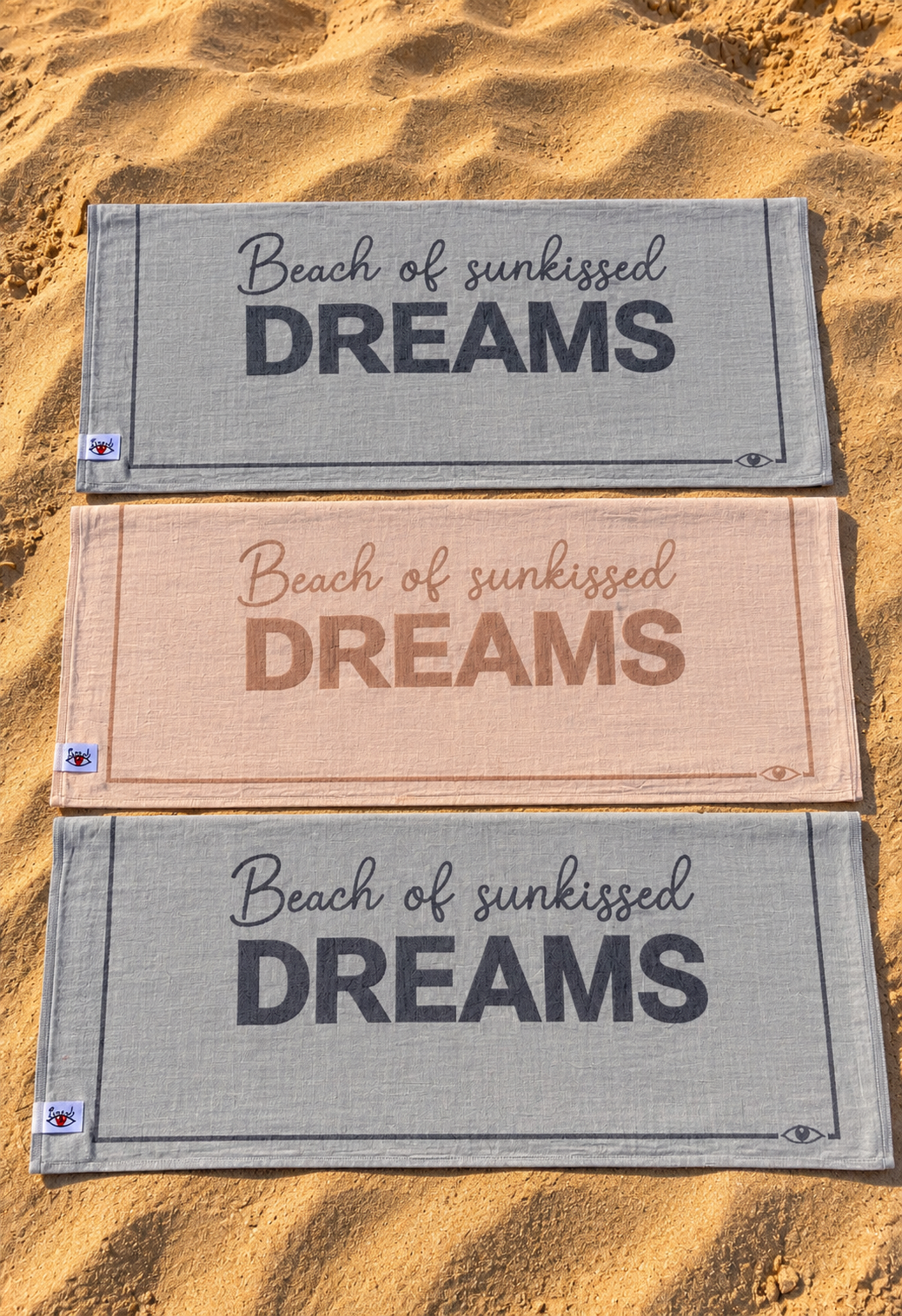 Motto Peştemal Dreams Yazılı 100x180 cm - Bej