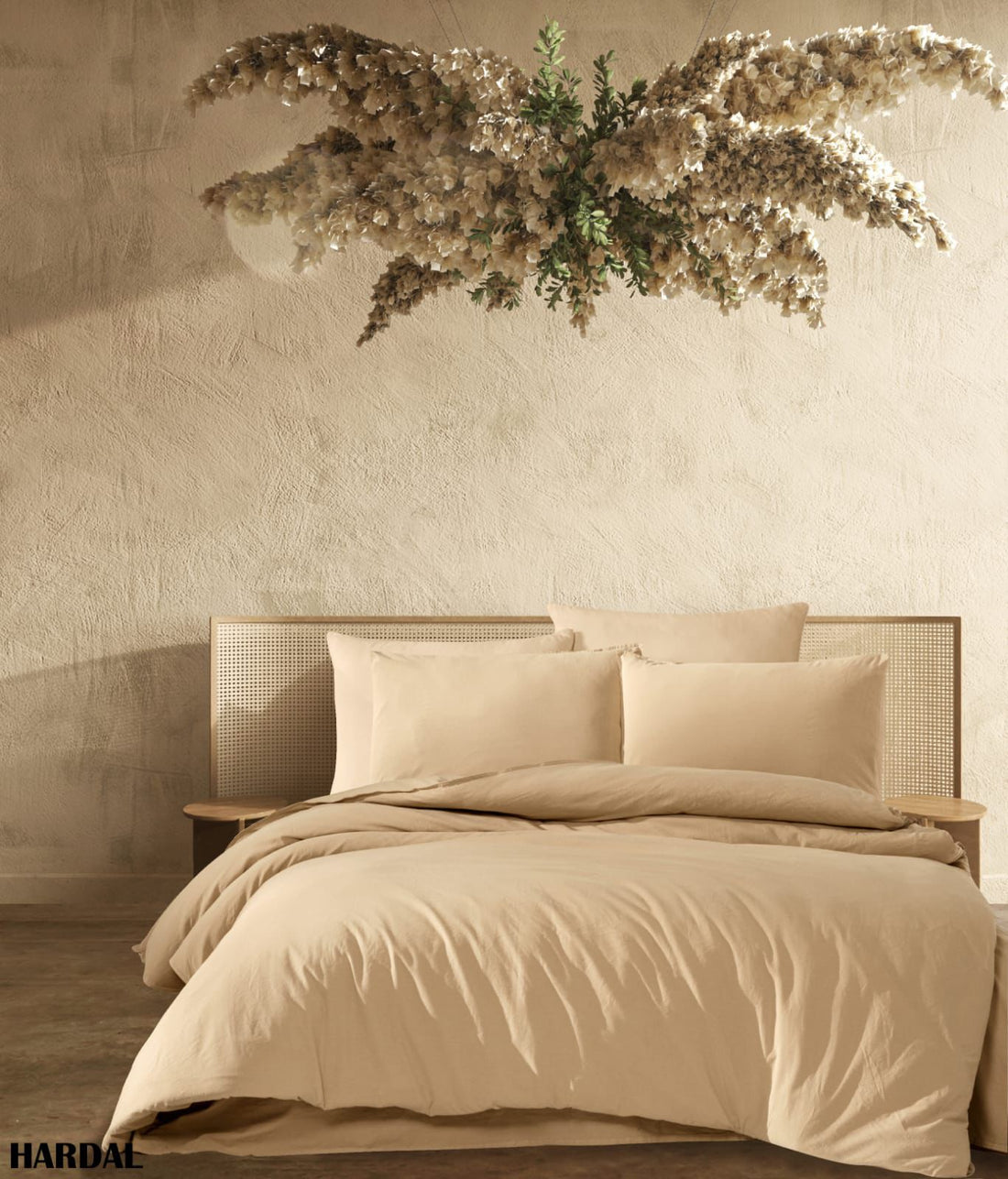 %100 Pamuk Yıkamalı Tek Kişilik Nevresim 160x240 cm - Hardal