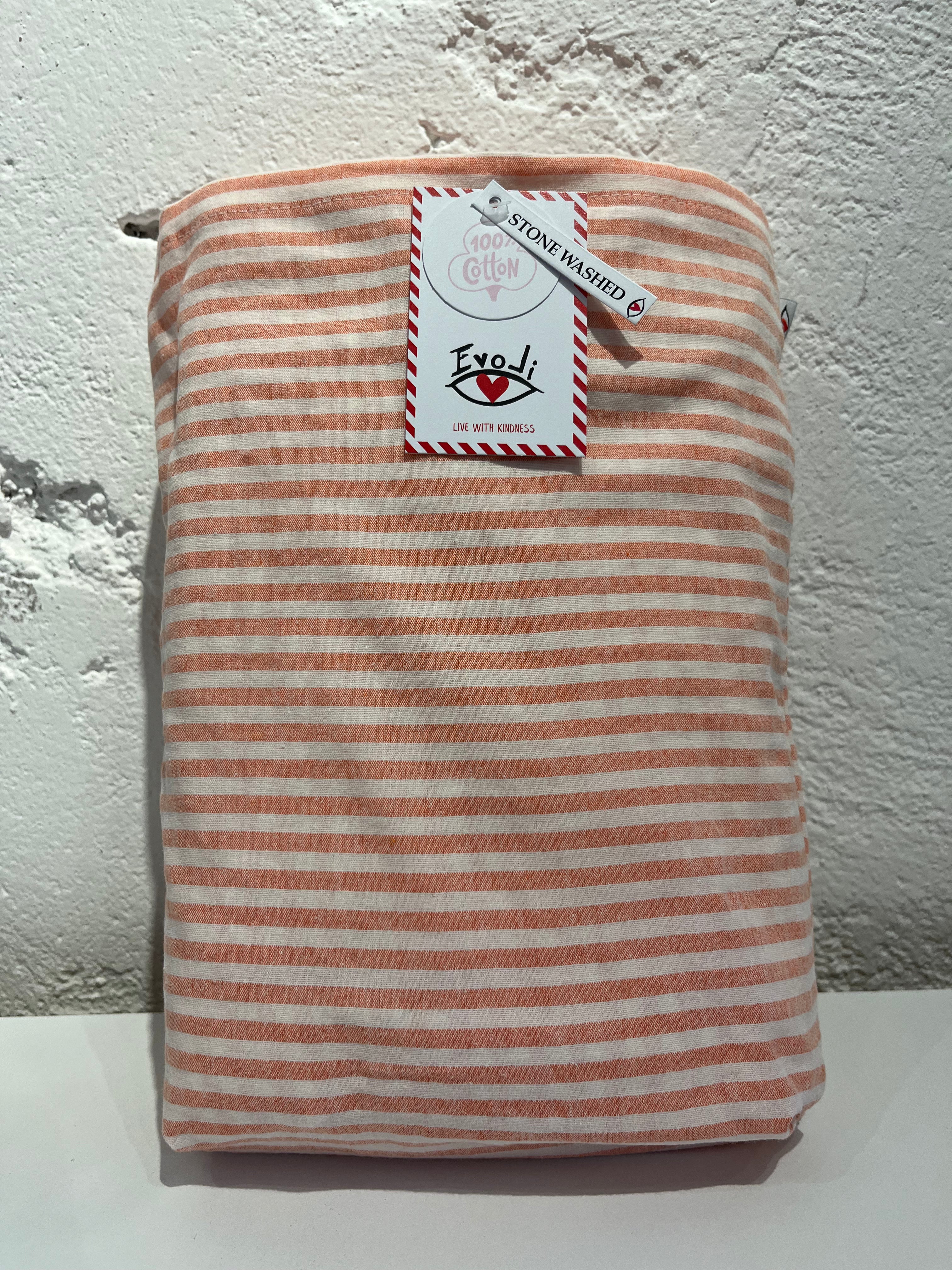 STRİPY İP BOYA RANFORCE LASTİKLİ ÇARŞAF 100x160cm