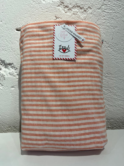 STRİPY İP BOYA RANFORCE LASTİKLİ ÇARŞAF 100x160cm