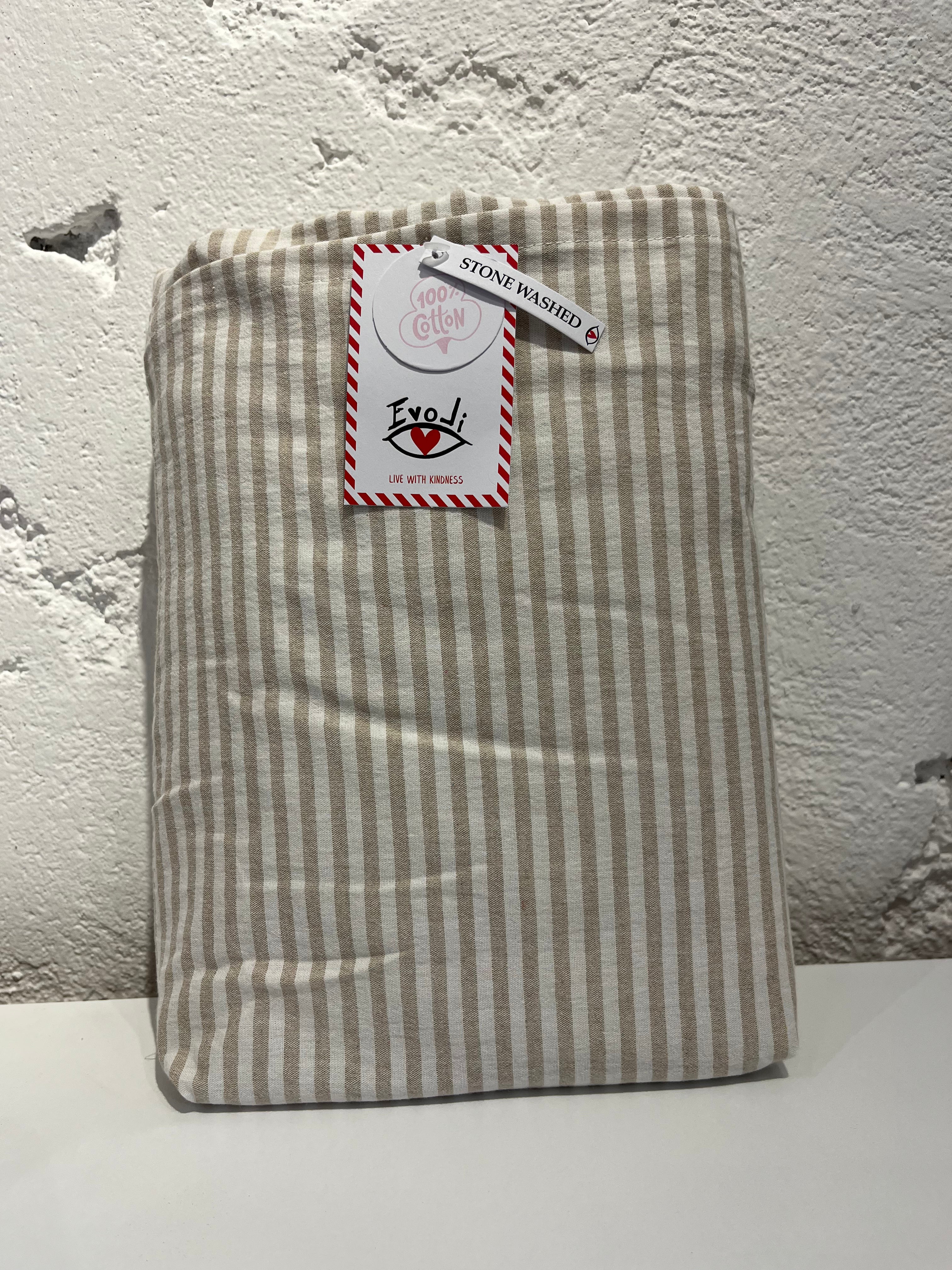 STRİPY İP BOYA RANFORCE LASTİKLİ ÇARŞAF 100x160cm