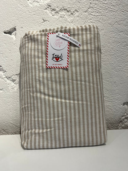 STRİPY İP BOYA RANFORCE LASTİKLİ ÇARŞAF 100x160cm