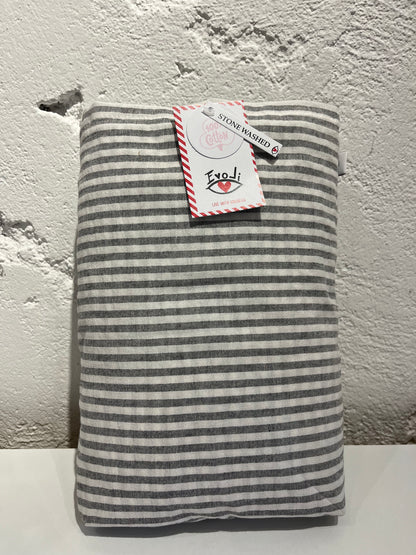 STRİPY İP BOYA RANFORCE LASTİKLİ ÇARŞAF 100x160cm