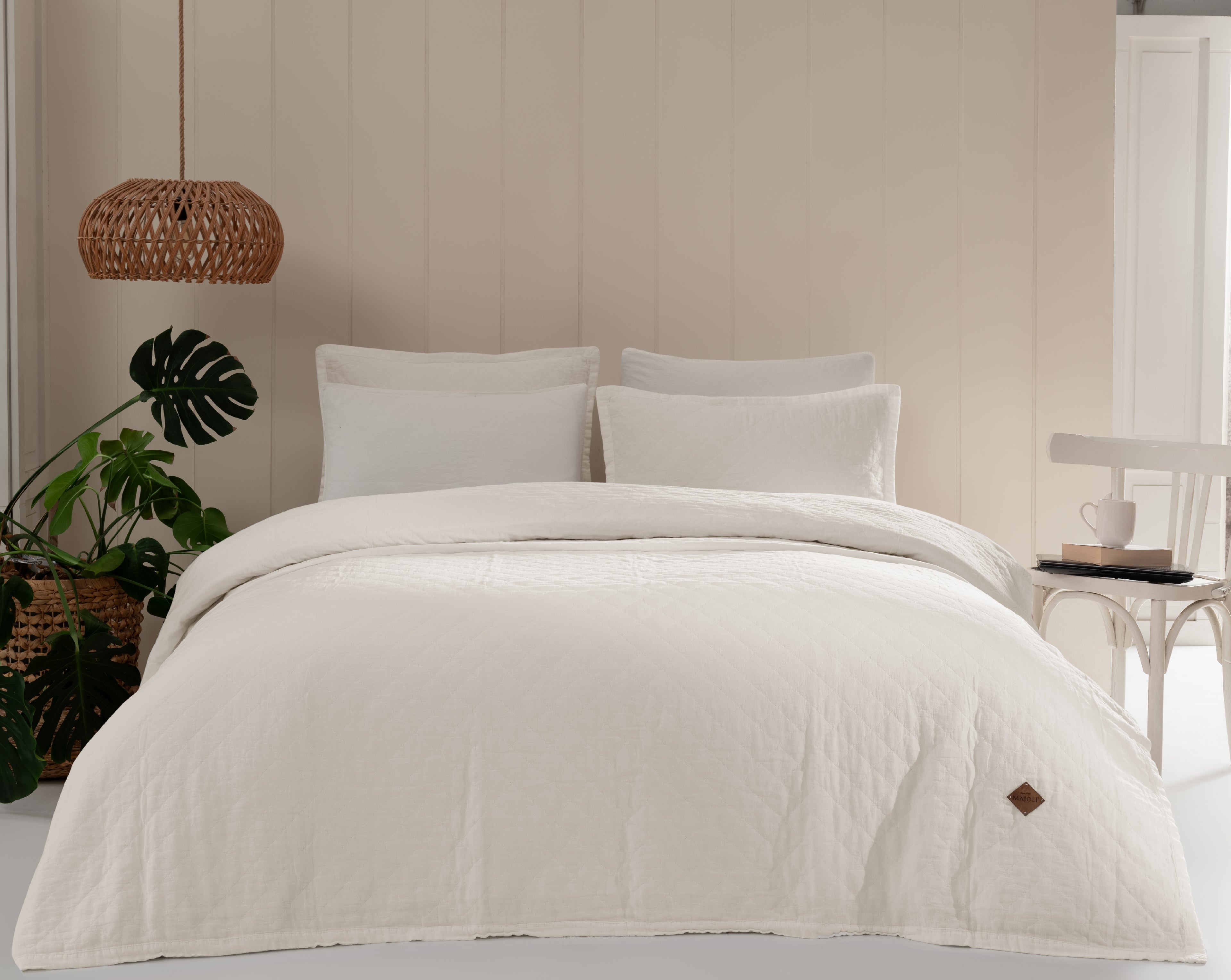 %100 Pamuk Manu Tek Kişilik Yatak Örtüsü 170x220 cm