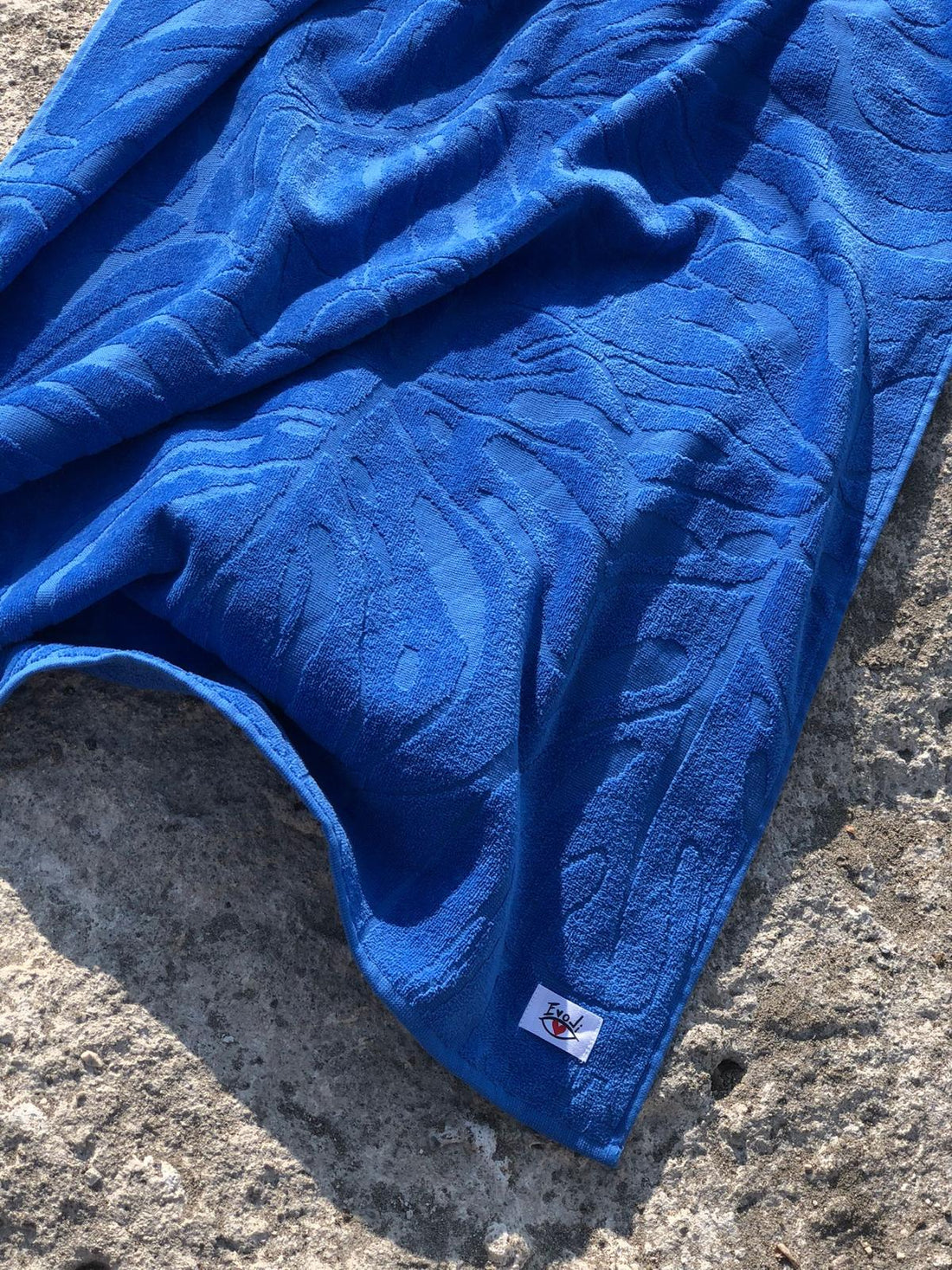 Botanik Yaprak Desenli Kadife Plaj Havlusu %100 Pamuk 80x160 cm