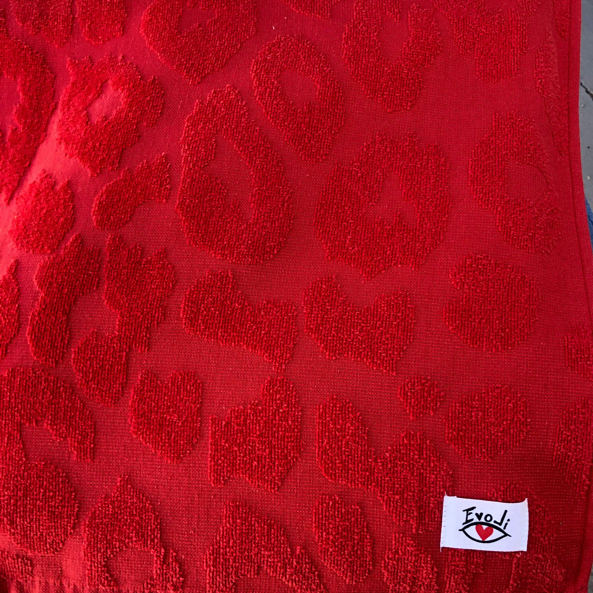 Leopar Desenli Kadife Jakarlı %100 Pamuk Plaj Havlusu 80x160 cm