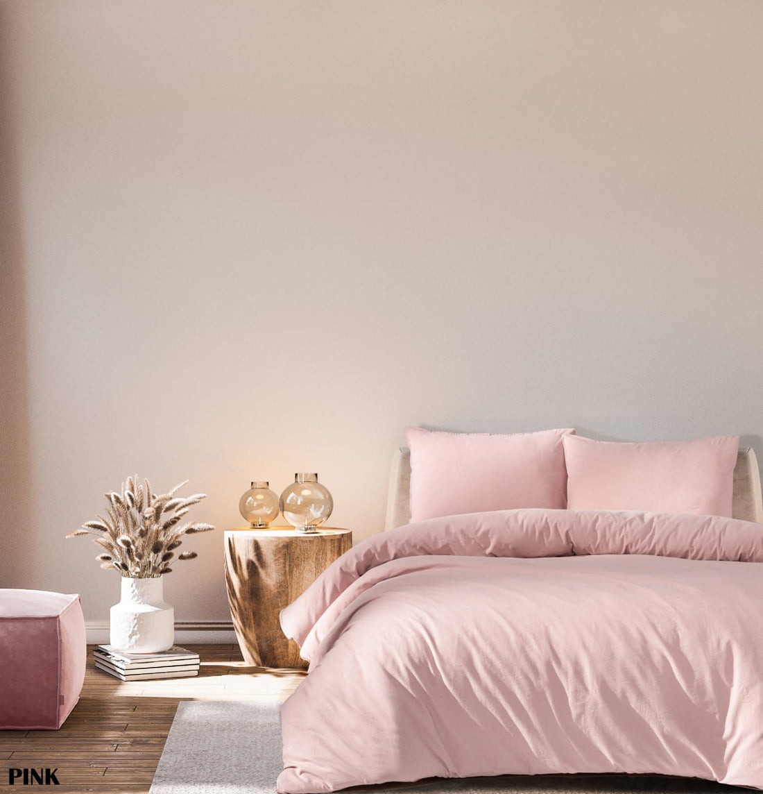 %100 Pamuk Yıkamalı Tek Kişilik Nevresim 160x240 cm - Pembe